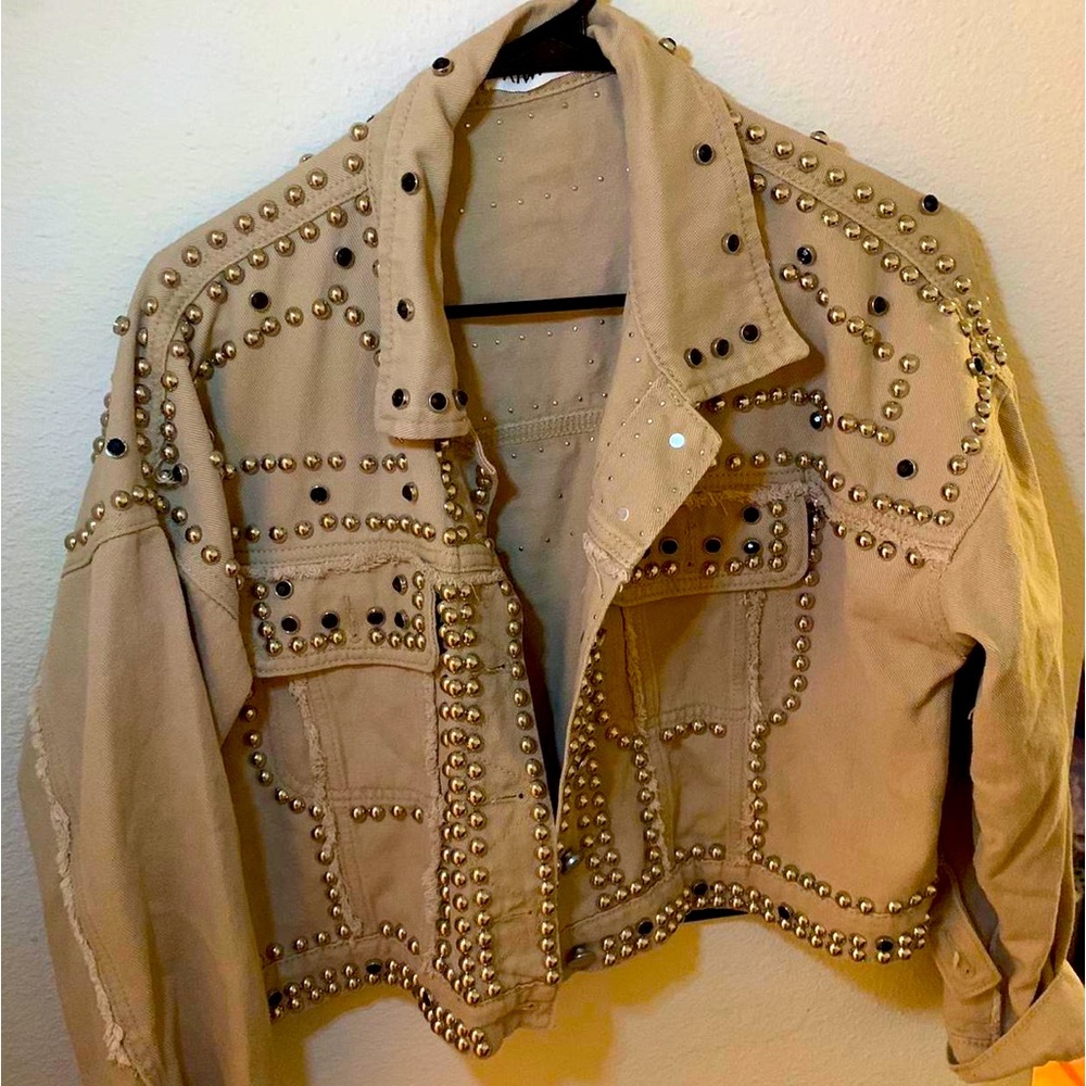 Studded jean jacket NWOT